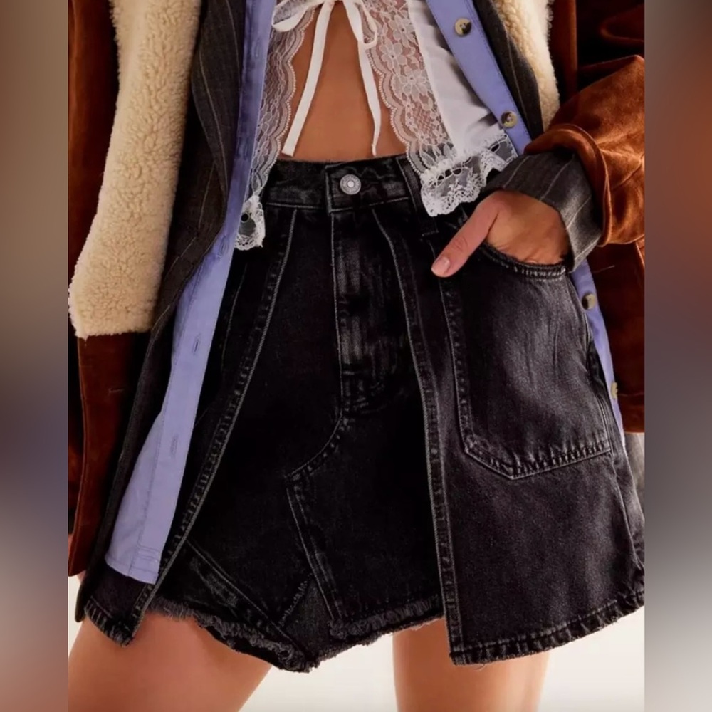 Free People We The Free Bare With Me Denim Skirt Size 27